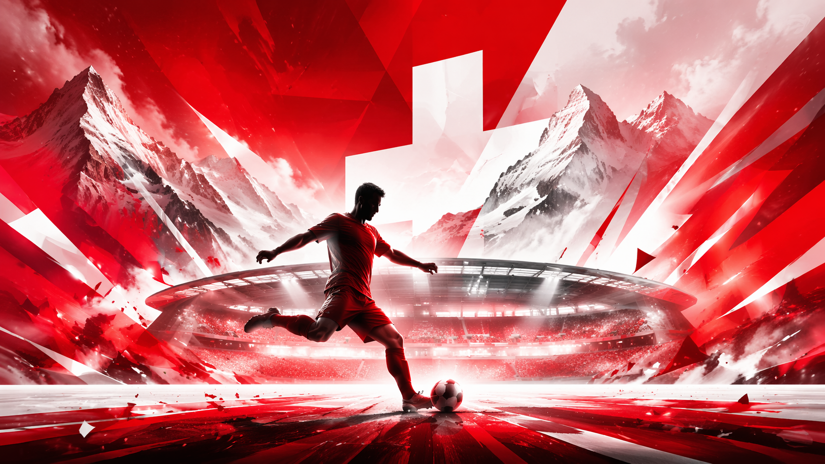 Dreamina fifa world cup 2026 Viertelfinale Prompt Prompt Beispiel 6: Schweiz Clean Poster Prompt