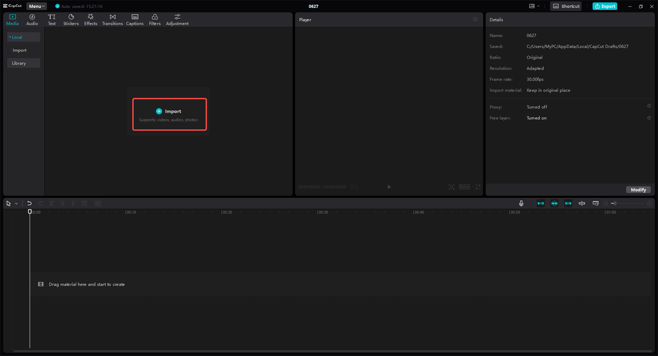 Import a video