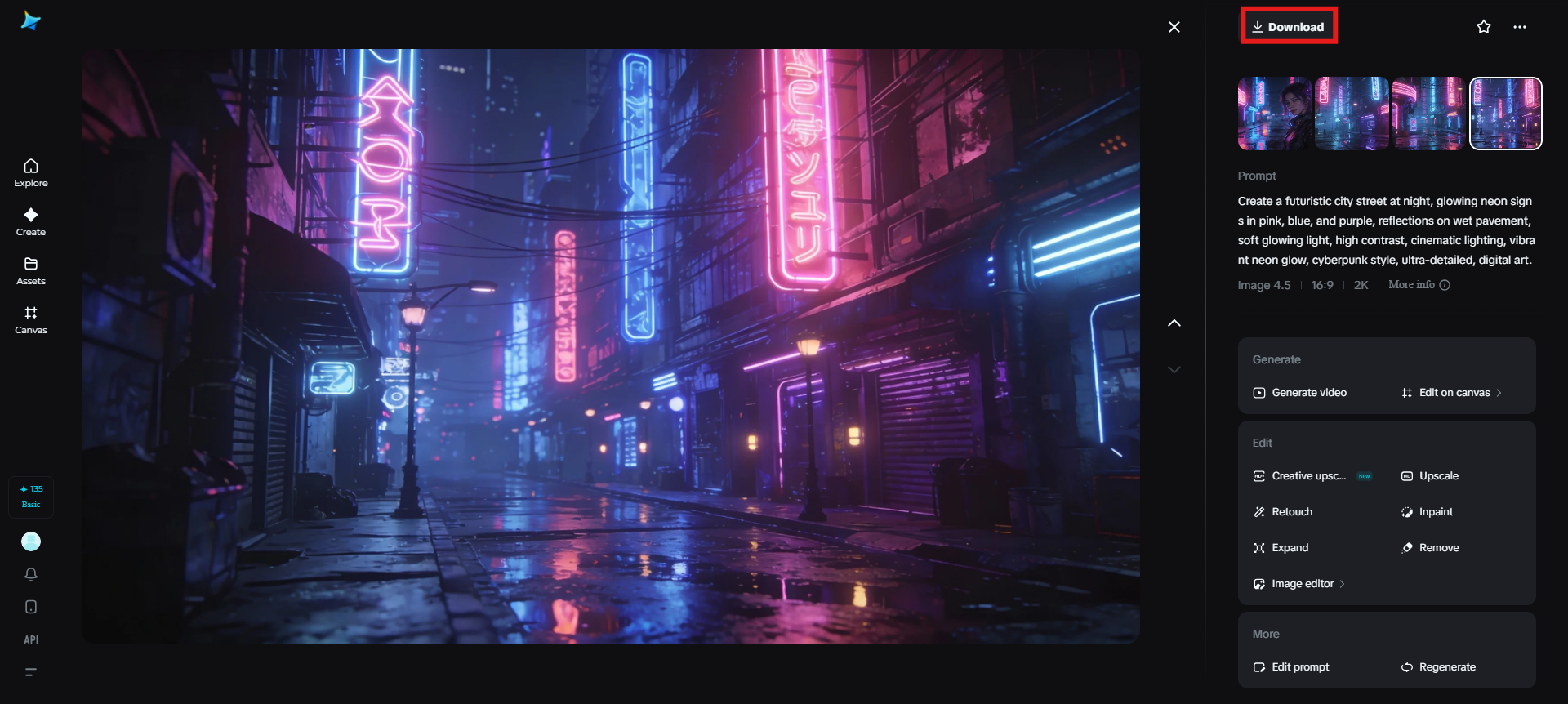 Scarica l'immagine al neon