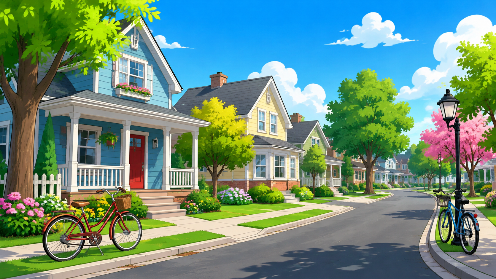 Sunny Suburban Street