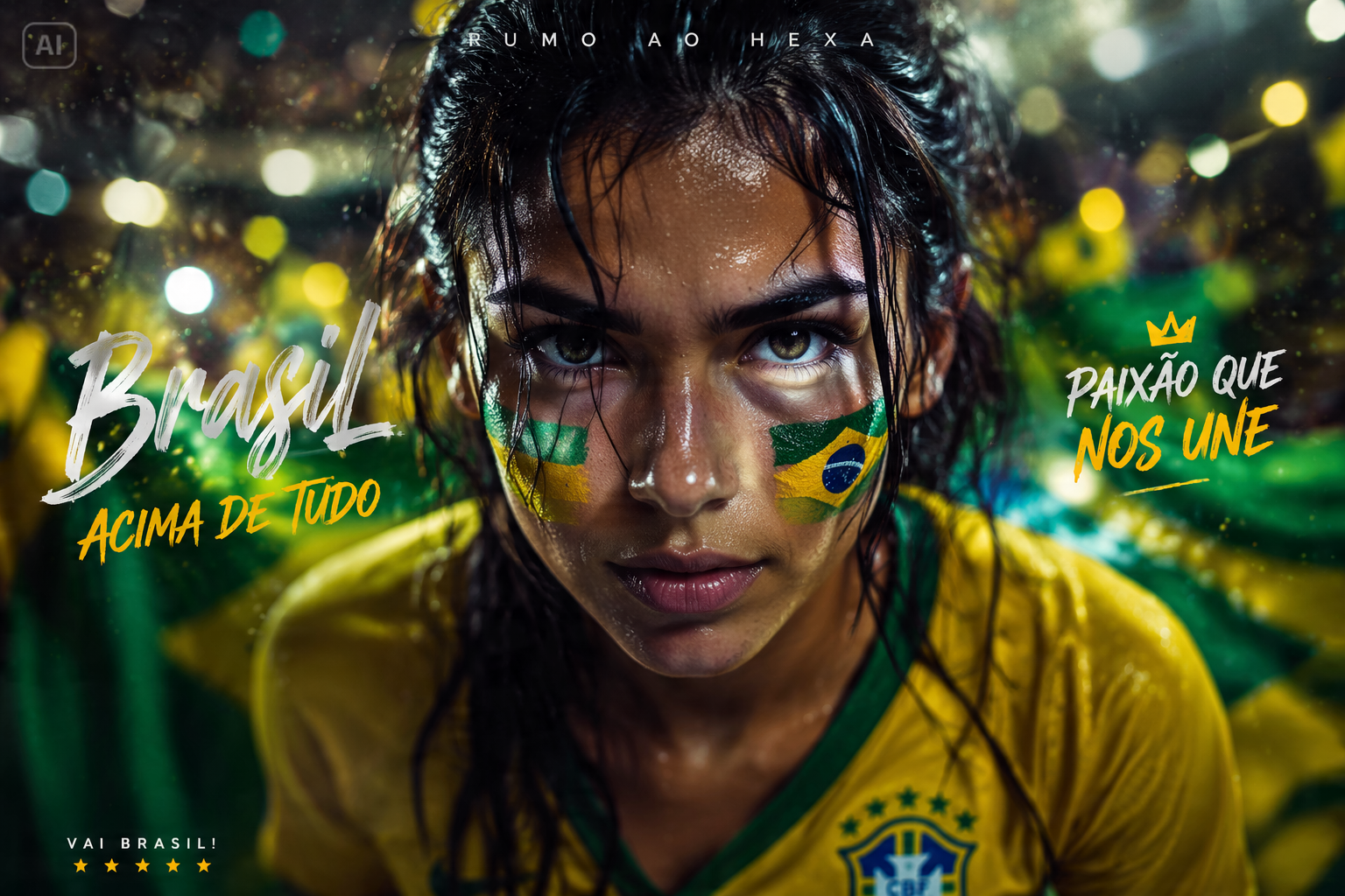 Plakat portretowy fanów FIFA z Brazylii