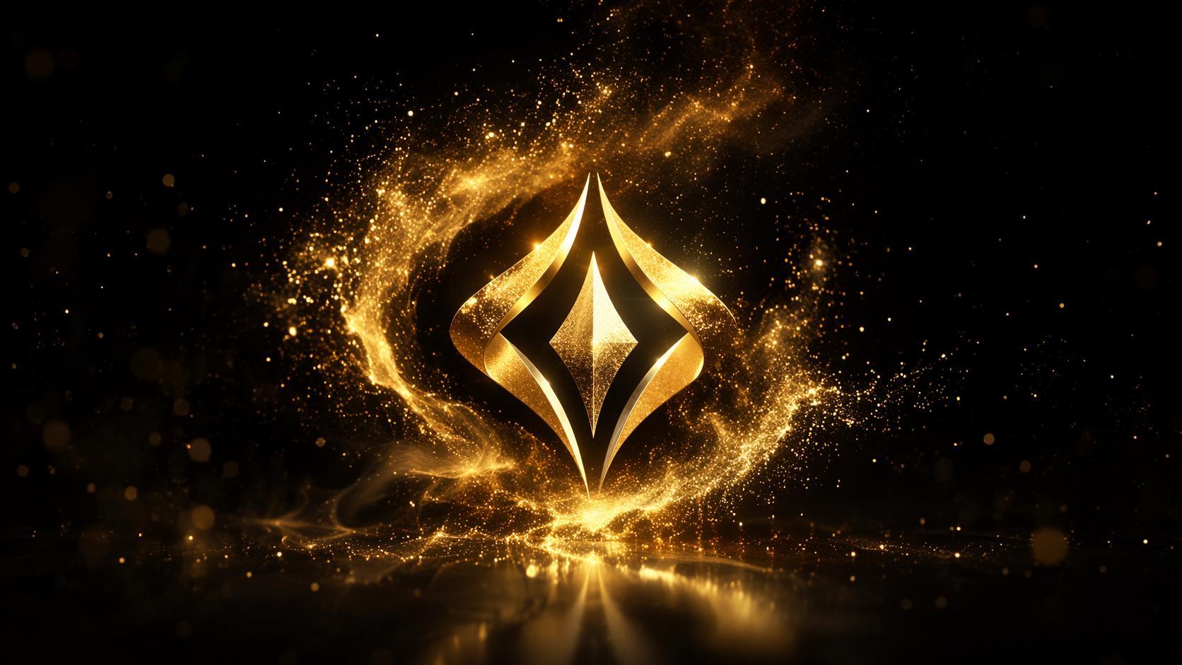 Dreamina logo animation video prompts prompt example 4: Gold dust reveal