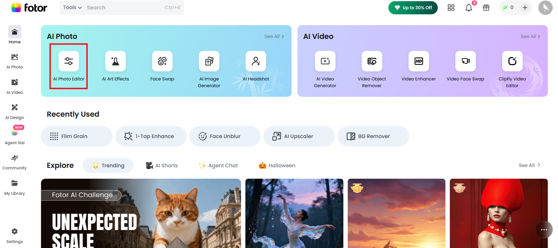 Starten Sie den AI-Fotoeditor von Fotor