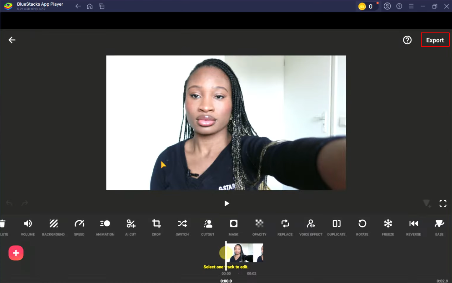 Exportieren eines Videos aus dem InShot-Videoeditor