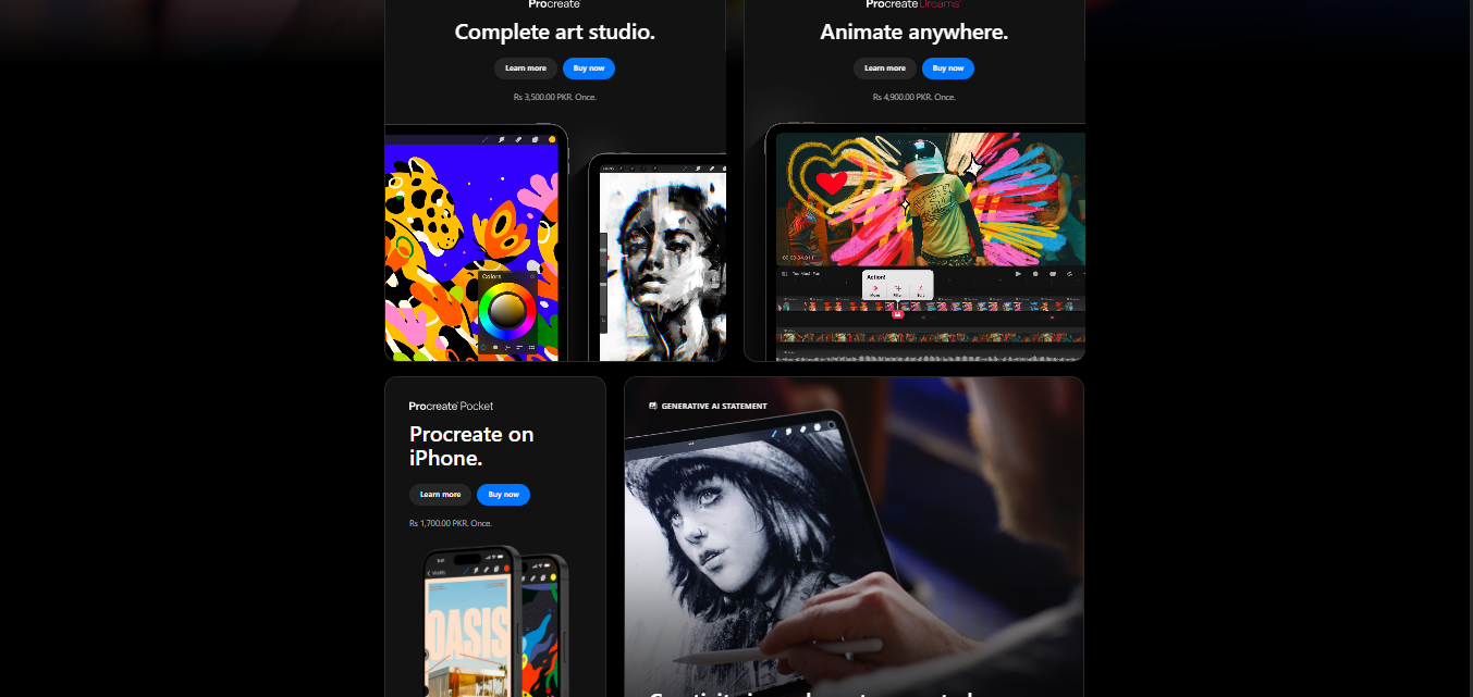 ตารางบรรจุแบบบูรณาการใน Procreate