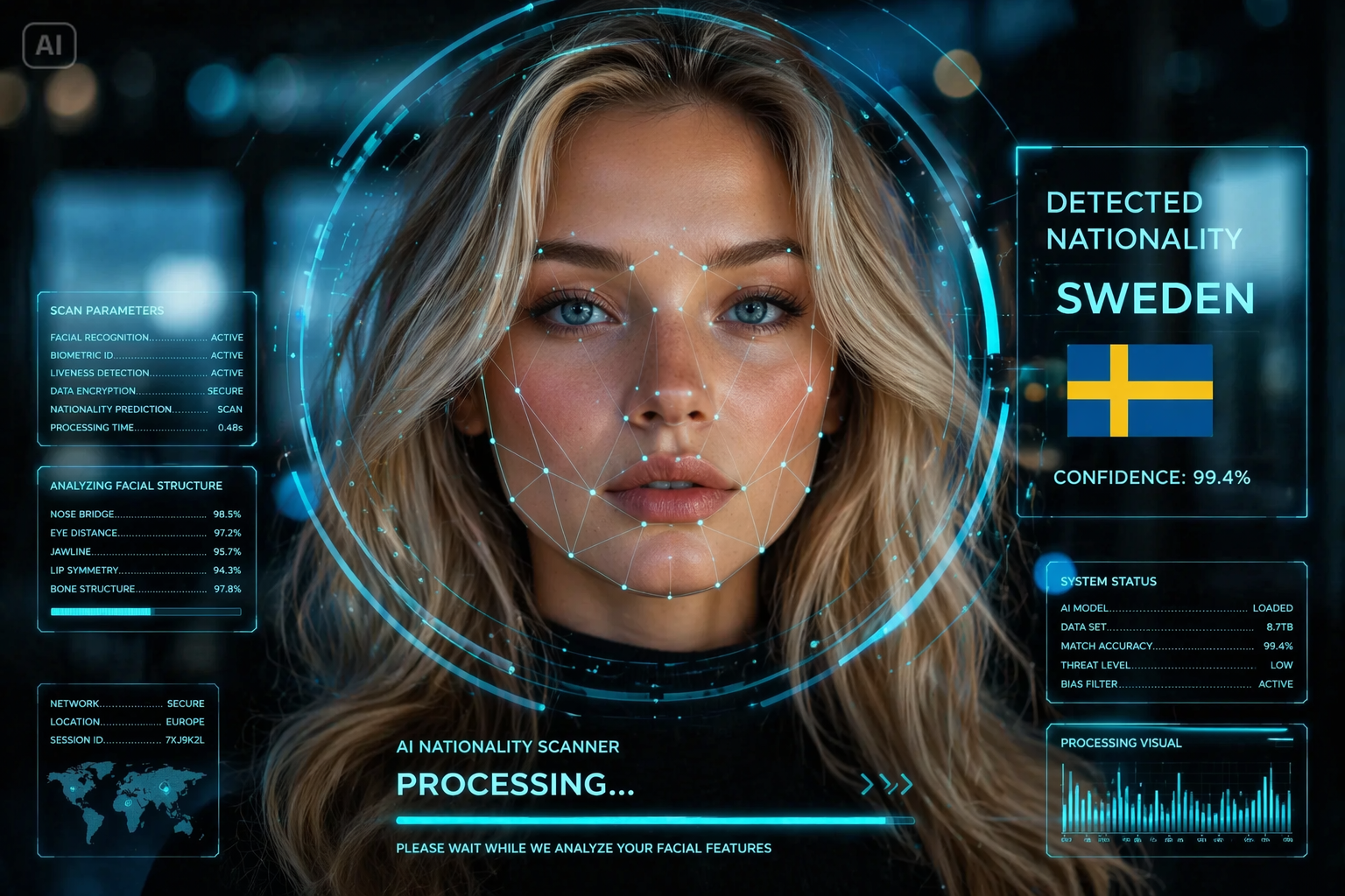 Richiesta di filtro Paese faccia AI