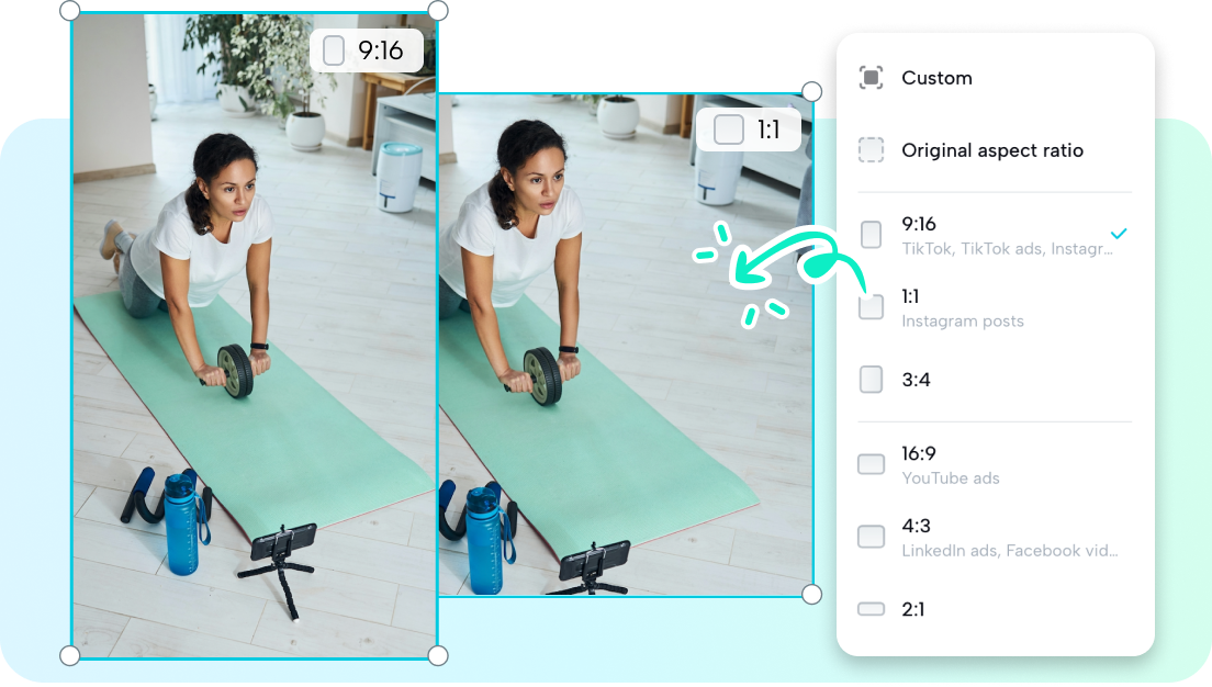 Auto reframe video untuk semua platform media sosial