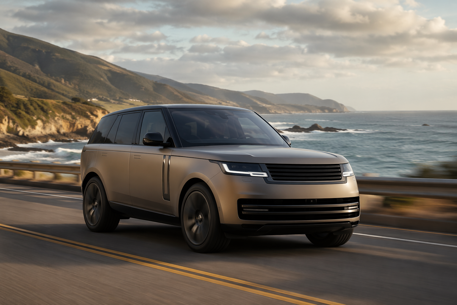 Dreamina Gemini Range Rover prompts prompt example 1: Luxury SUV Mountain Road