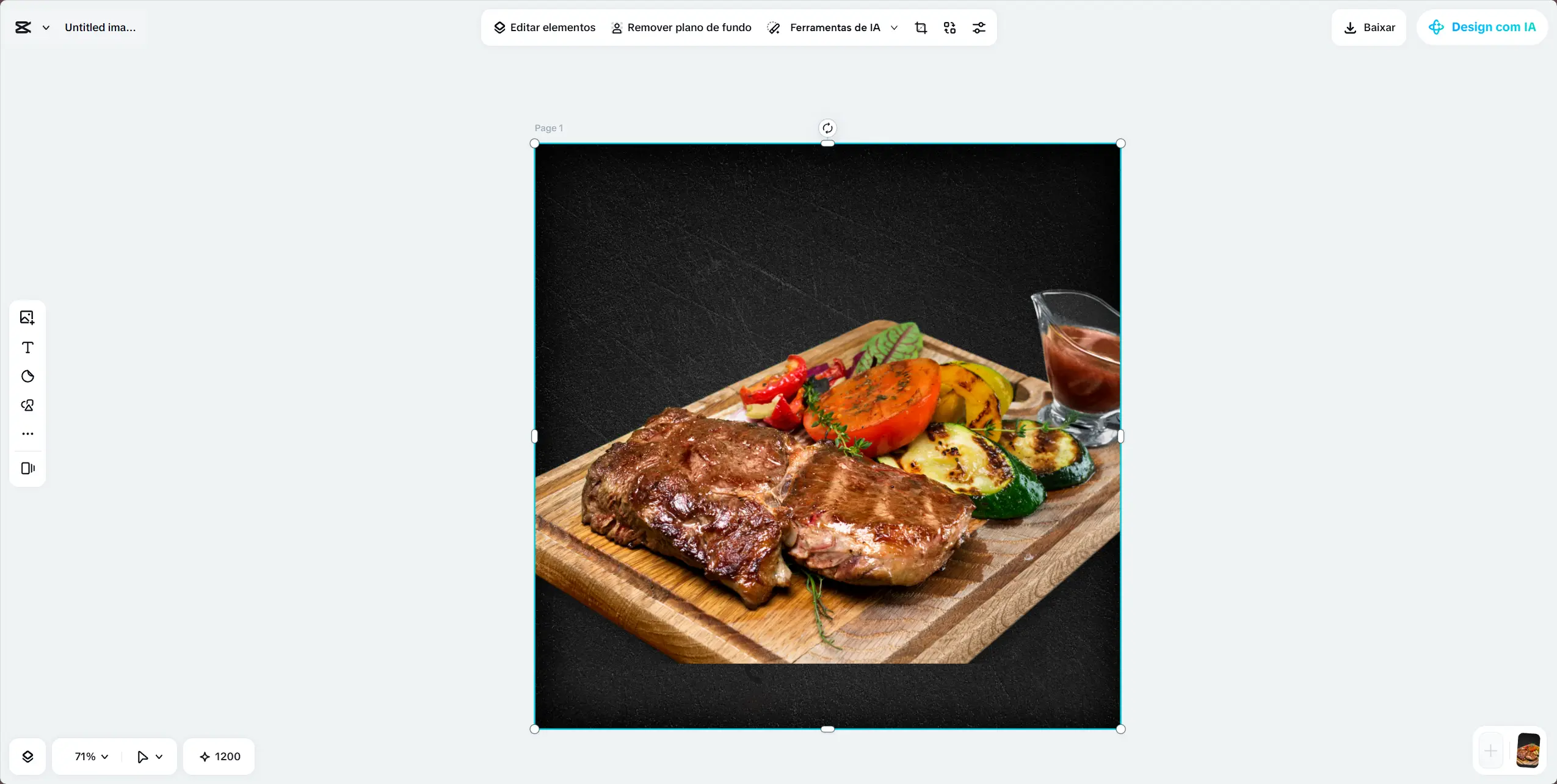 Activating automatic background removal in CapCut
