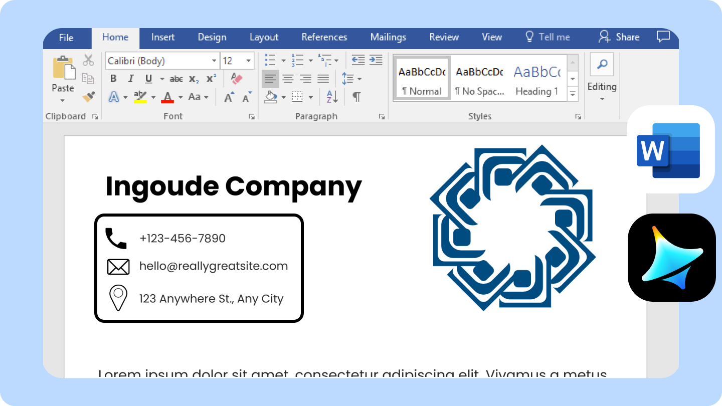 Comment concevoir un papier à en-tête dans Word