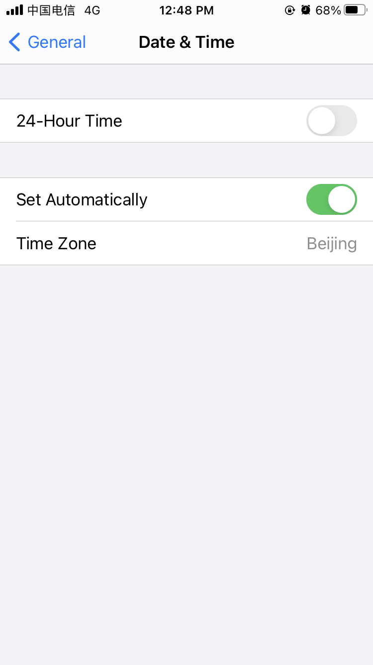 Awtomatikong setting ng oras sa iOS system