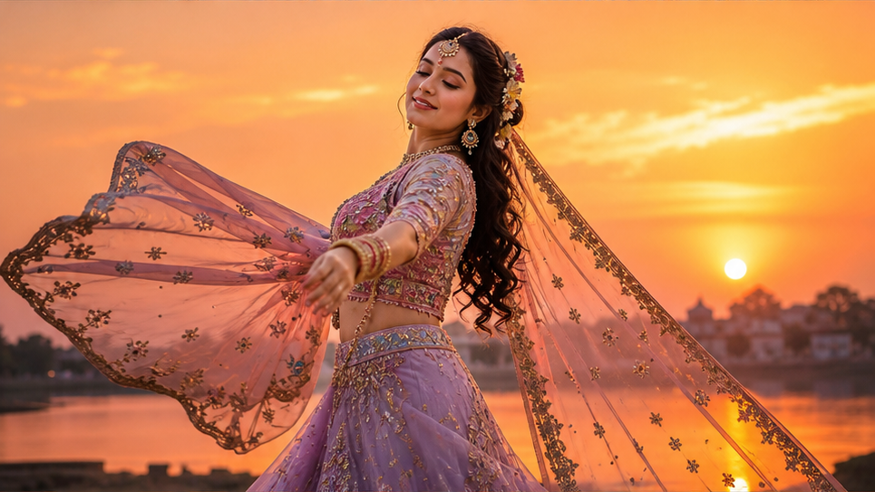 Radha Ji CapCut Template - Sciarpa che scorre danza