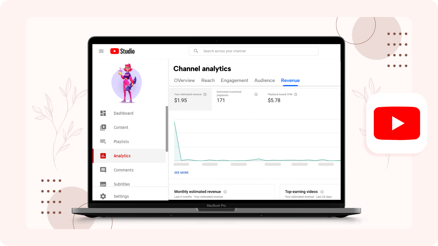 Statistiques d'argent YouTube