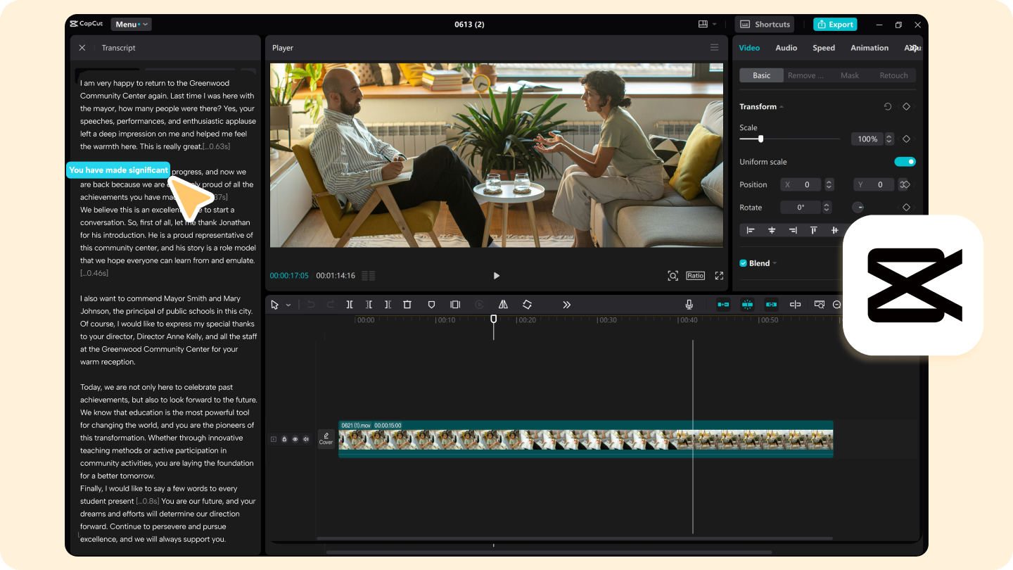 edit video with text