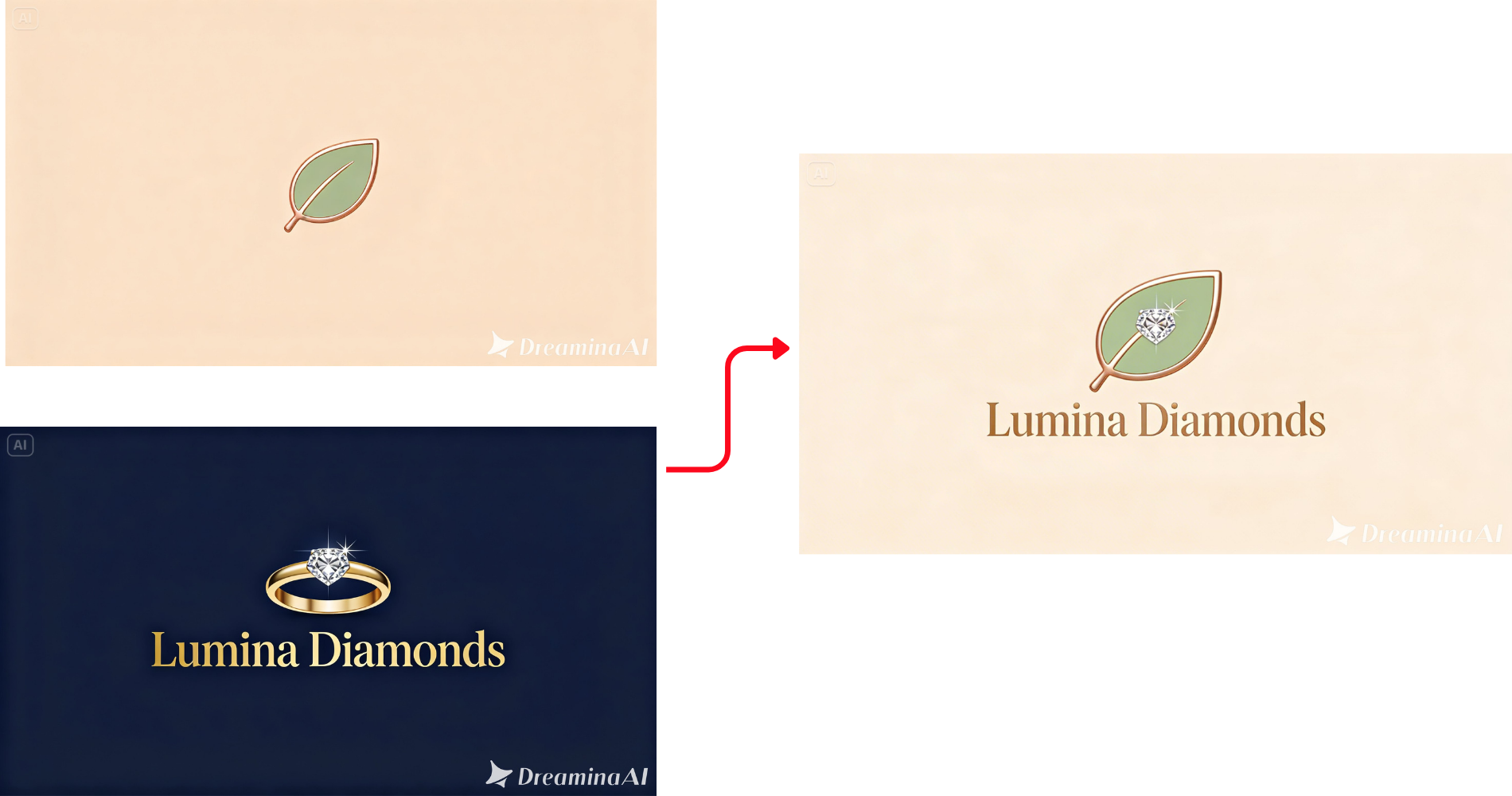 Blending two images to generate a new single logo design using multi-image fusion