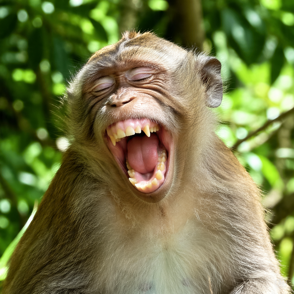 Laughing monkey image generated by Pippit