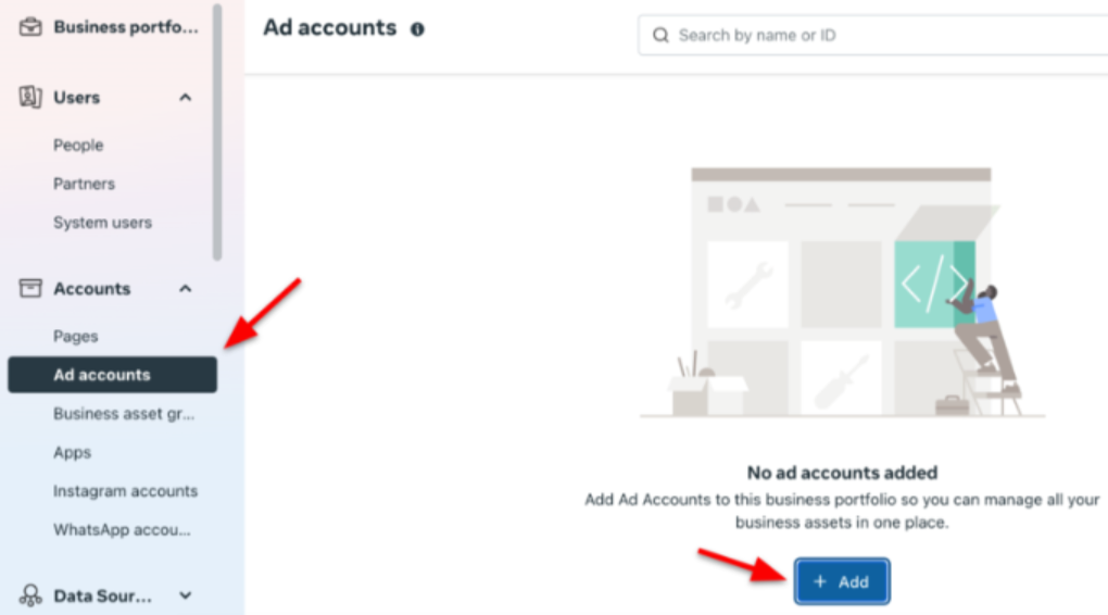 Thêm tài khoản quảng cáo mới vào Facebook Ad Manager