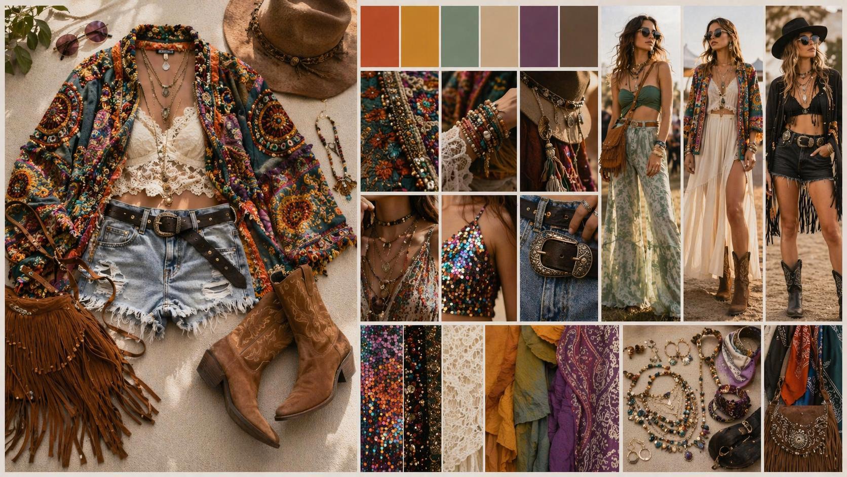 Dreamina AI outfit planner prompt example 6: Festival outfit board