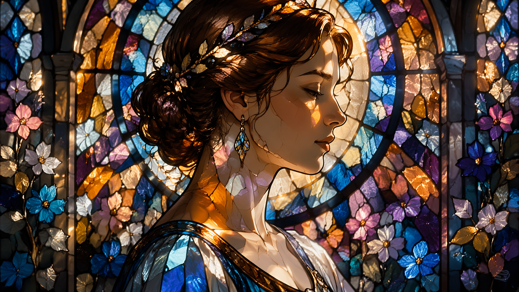 ステンドグラスのポートレート|Dreamina AI Image Generator
