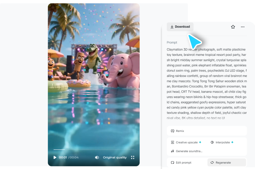 Preview and download the viral clip