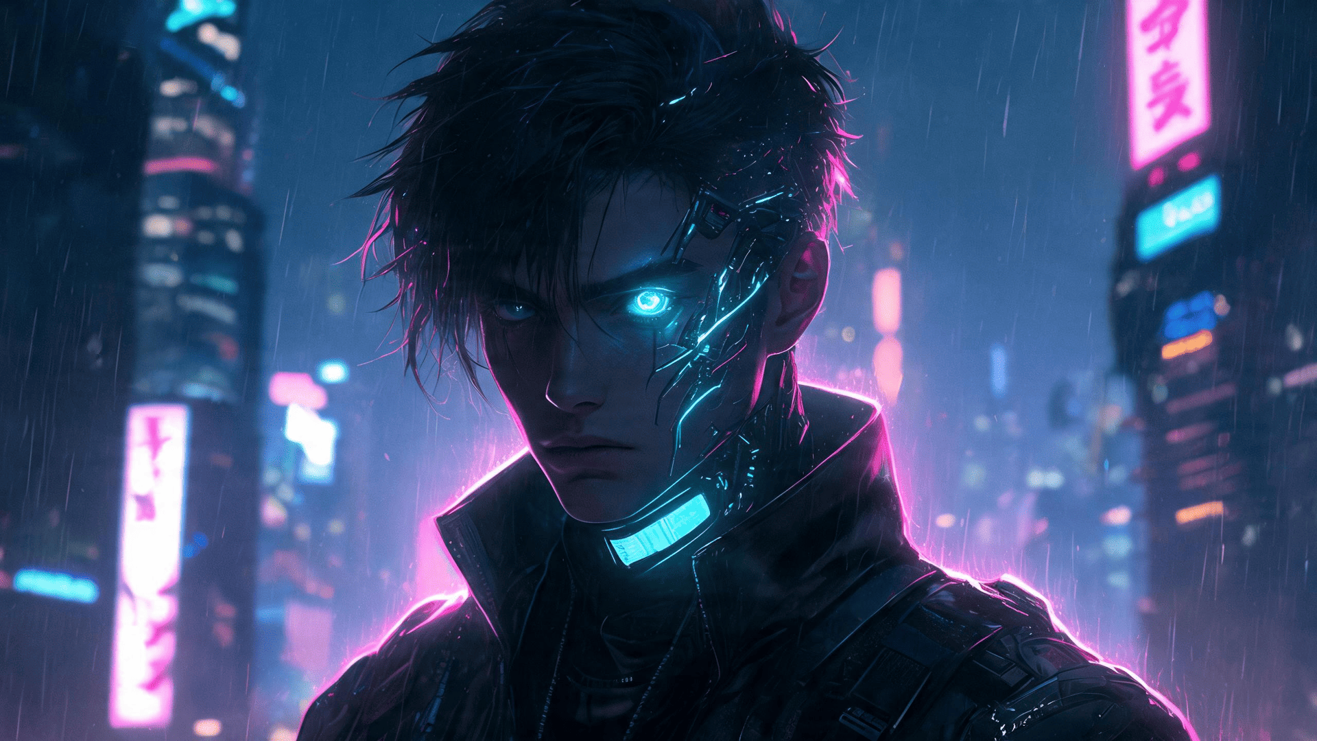 Cyberpunk character portrait