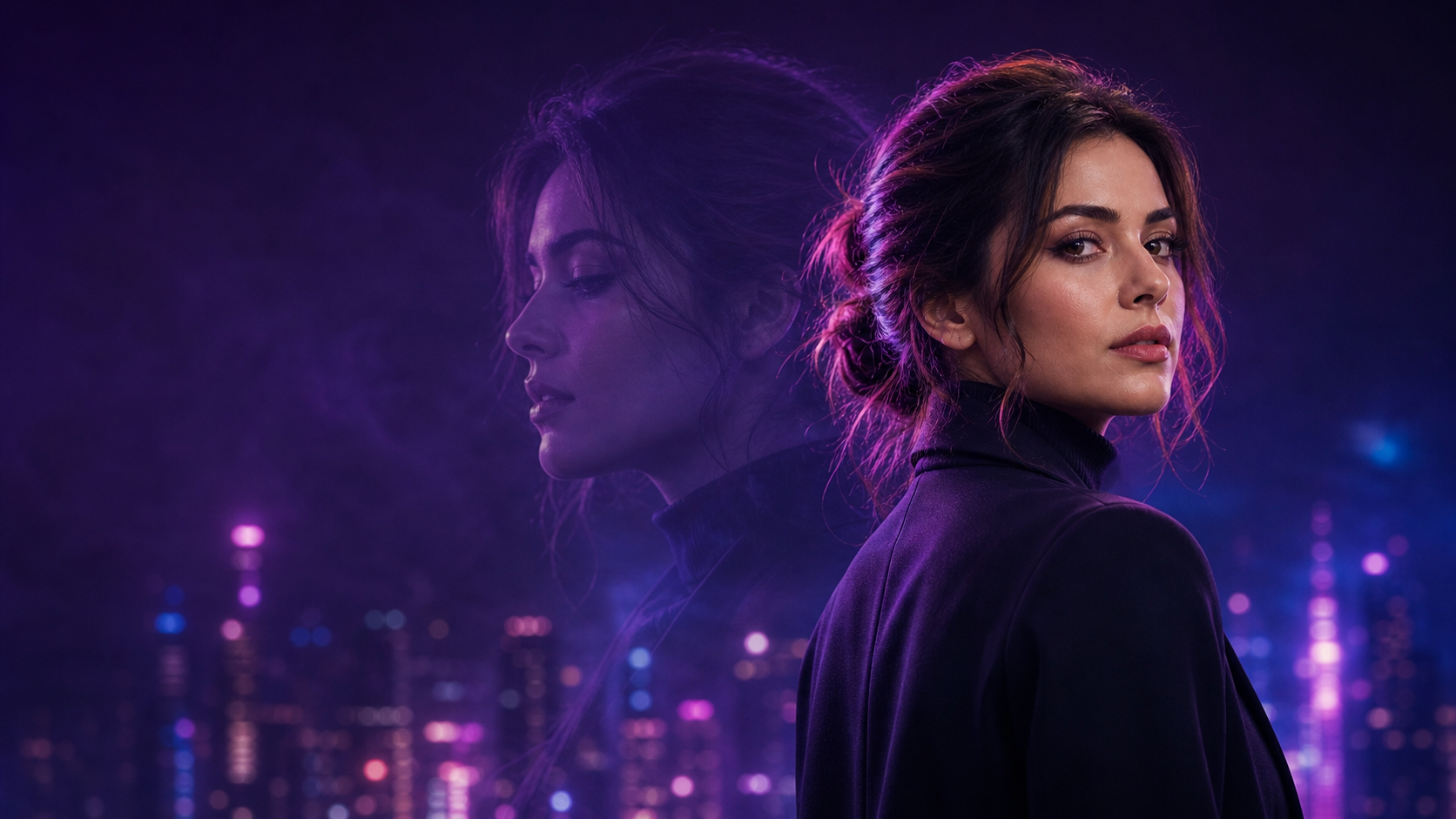 16:9 double layer girl photo editing 2026 hero example