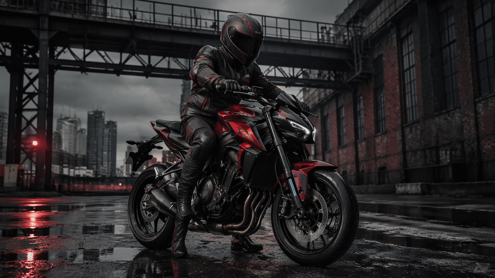 Dreamina Bajaj Pulsar NS200 Bike Prompts prompt example 6: Sunset Highway Bike