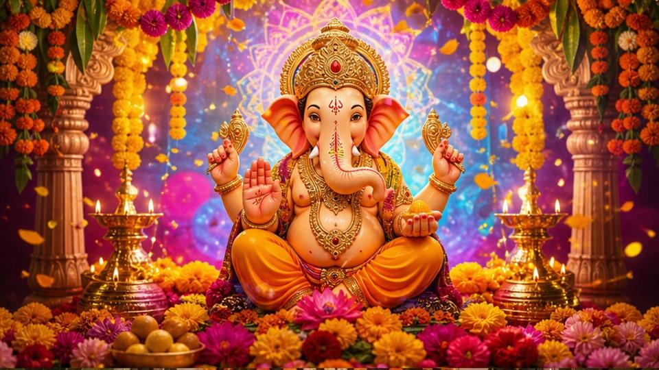 Vinayaka Chavithi AI Poster erou vizual