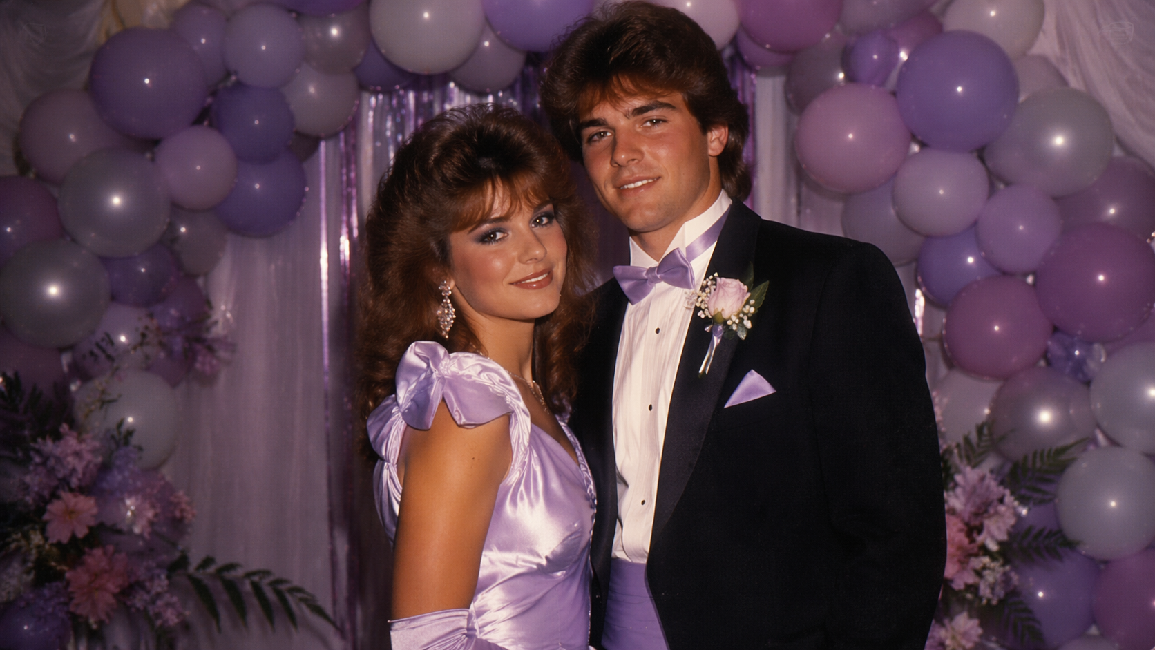 Dreamina 1980s Prom Photo Filter prompt example 6: Soft Studio Corsage