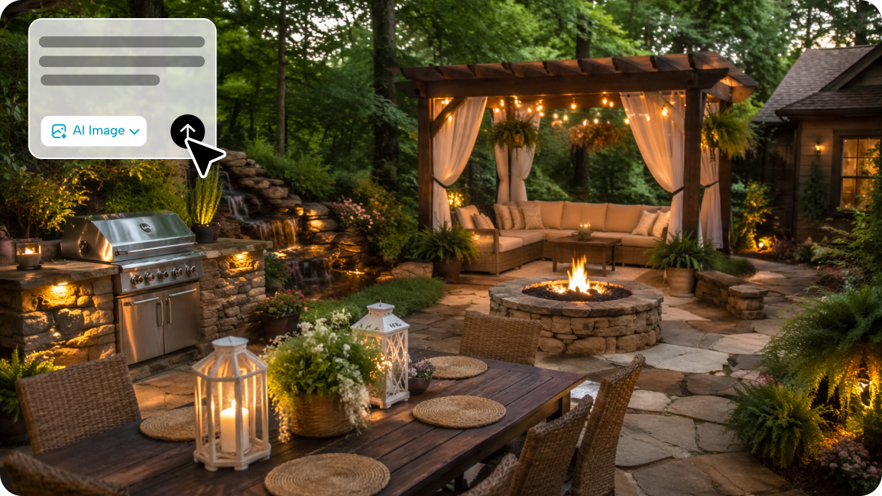 Generate backyard designs from a written description