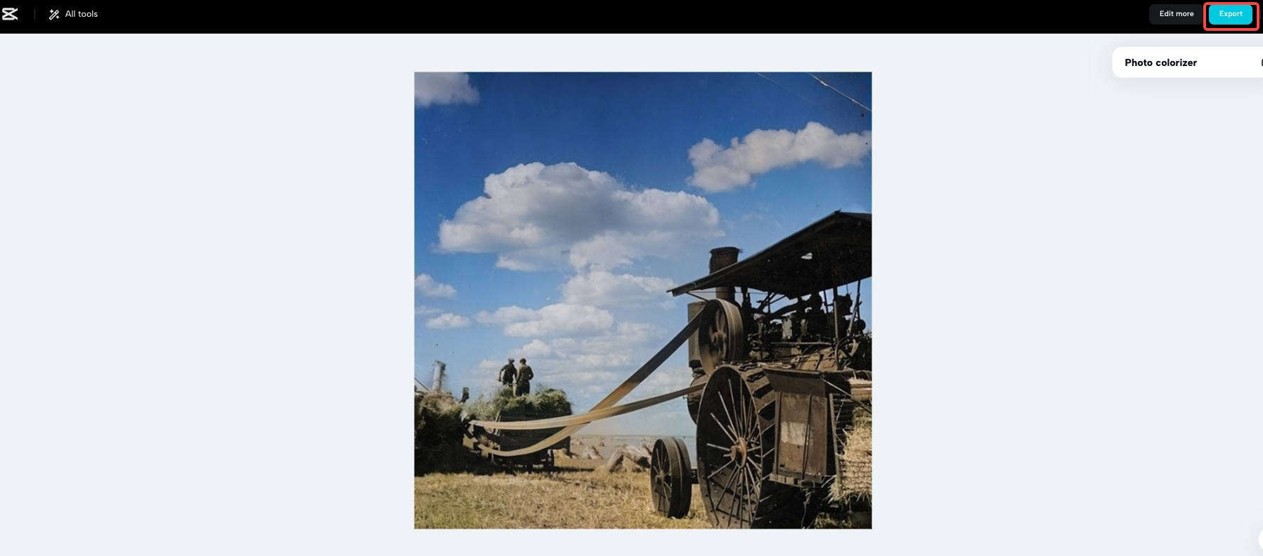 CapCut video pentru convertor de fotografii live