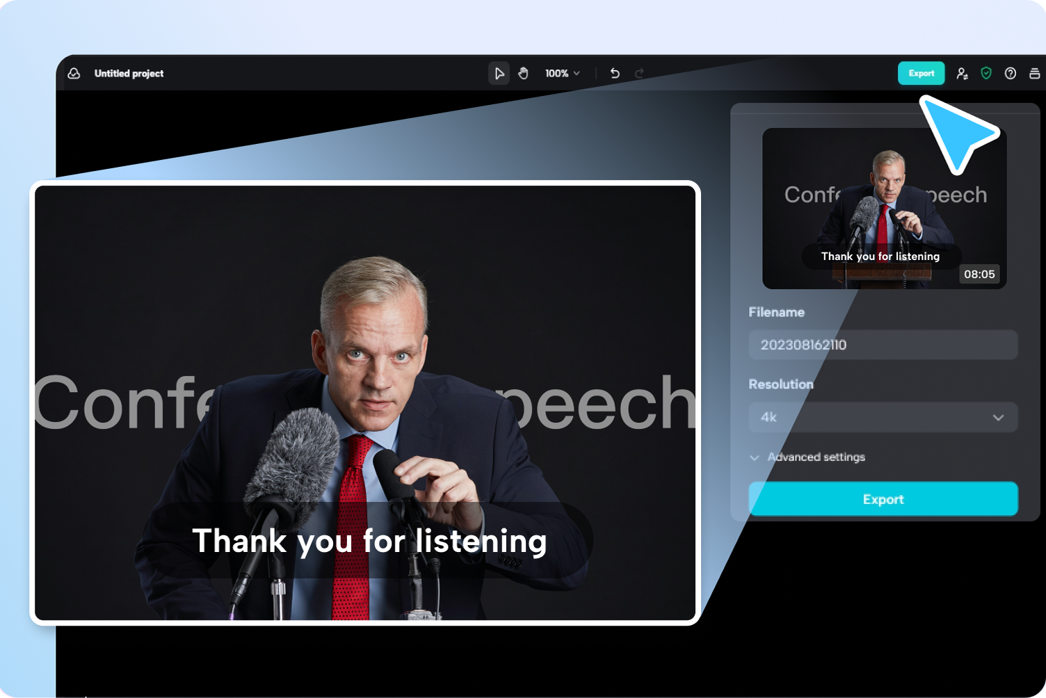Bước 3: Xuất video hoặc âm thanh đã dịch