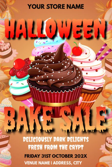 Halloween bake sale poster