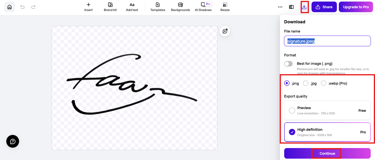 Crear firma digital a partir de una foto