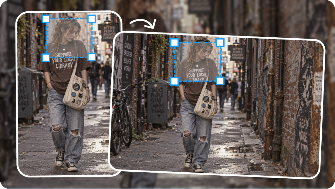 Smart aspect ratio conversion with smart canvas