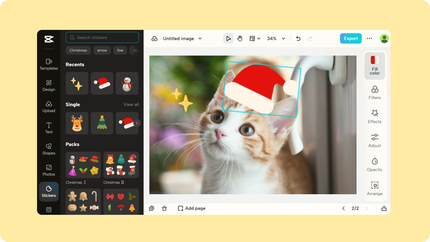Sticker editor fotografií