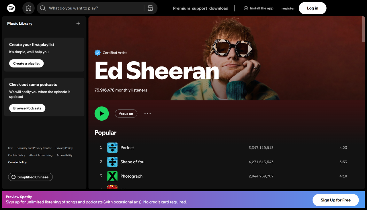 Ed Sheeran : chanson 4B-stream