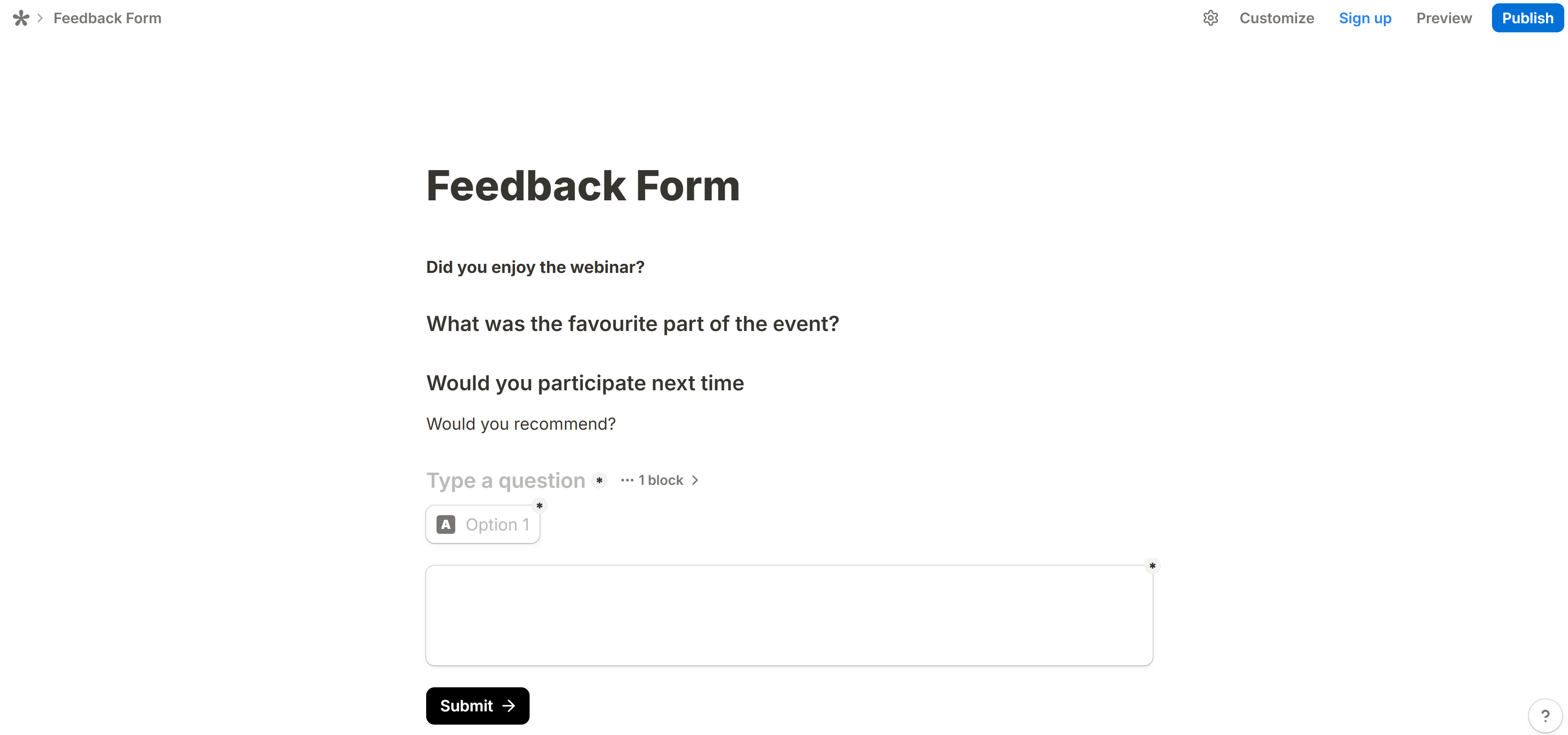 Kostenloser Online-Formulargenerator