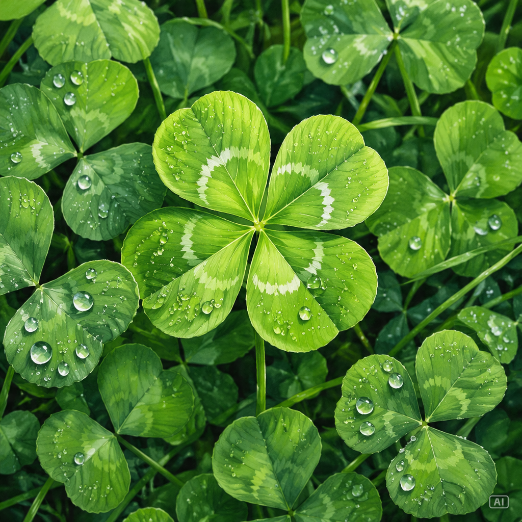 Green clover field drawing prompt generated by Pippit