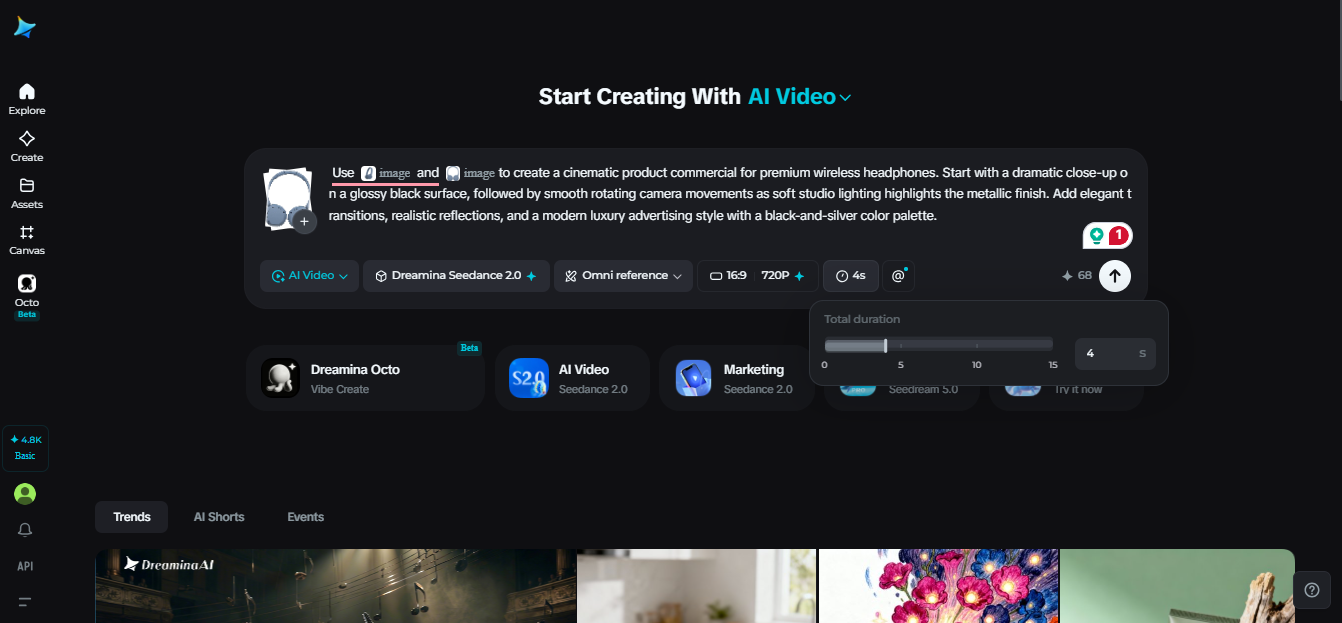 Rédigez une invite vidéo détaillée et ajustez les paramètres