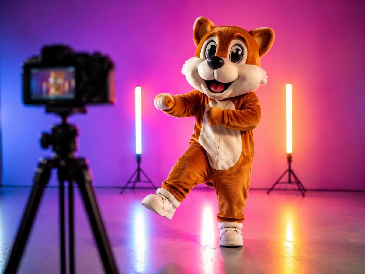 mascot dance generator AI prompt cover 3 in 4:3