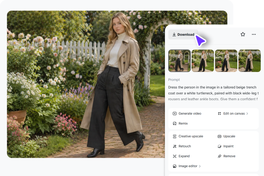 Refine and download your image