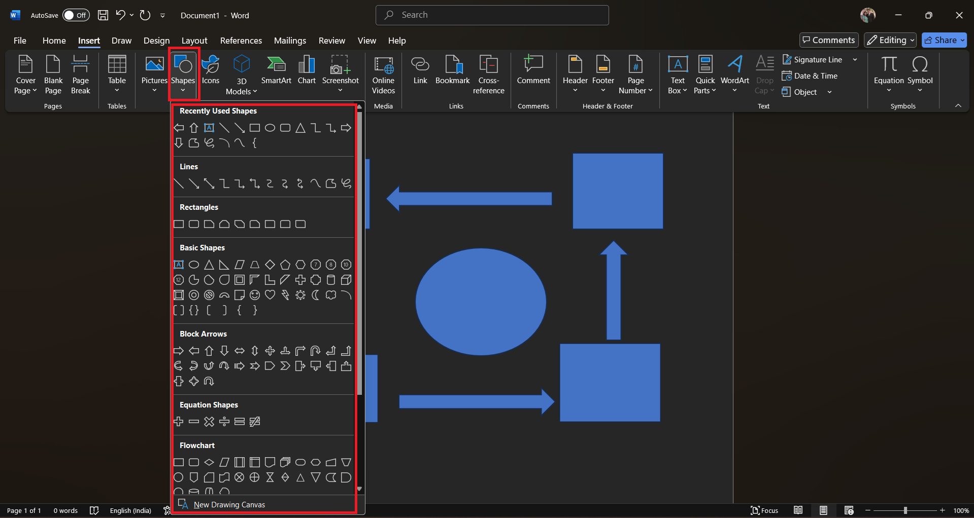Creare mappe mentali usando le forme in MS Word
