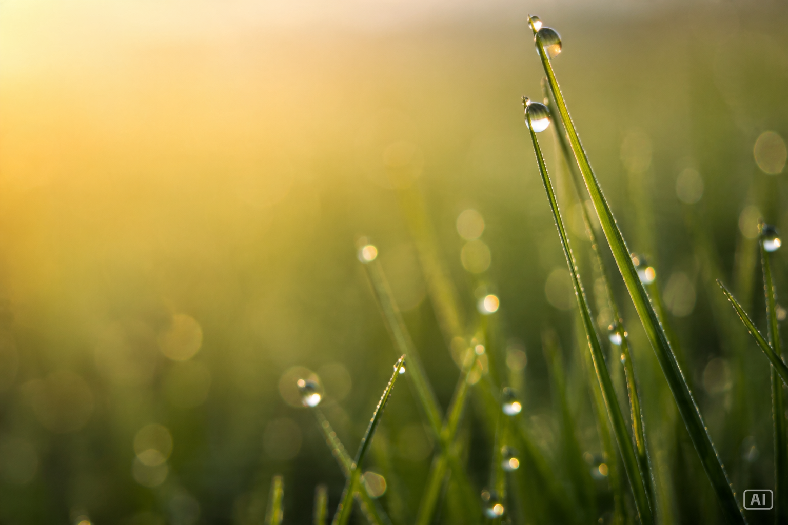 Morning dew on grass image generated by Pippit