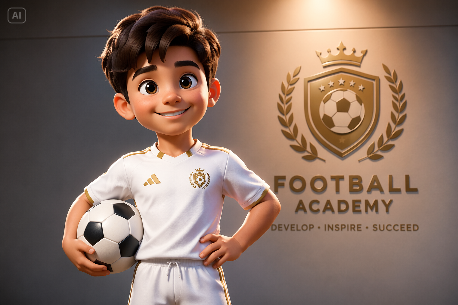 AI voetbal avatar generator van foto achtergrond afbeelding