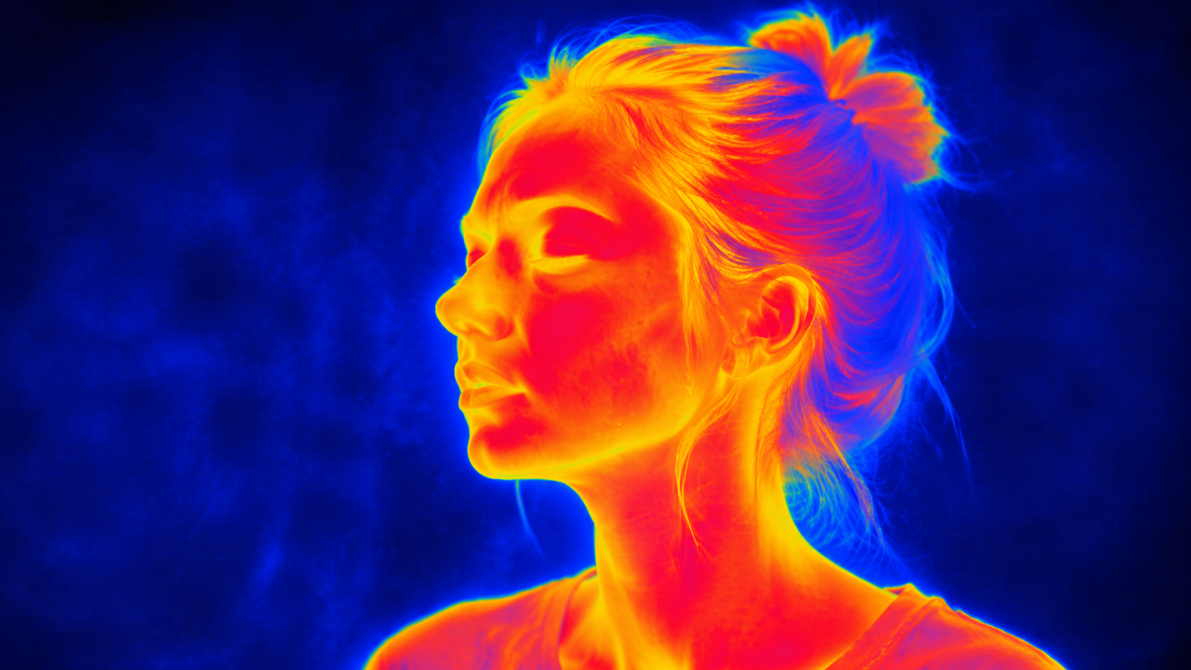 Indicador de filtro de cámara térmica Dreamina ejemplo 1: Retrato de mapa de calor térmico