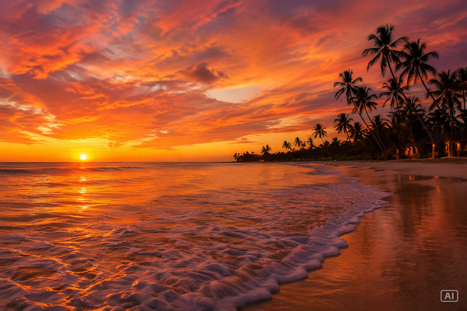 Beach sunset image generated by Pippit