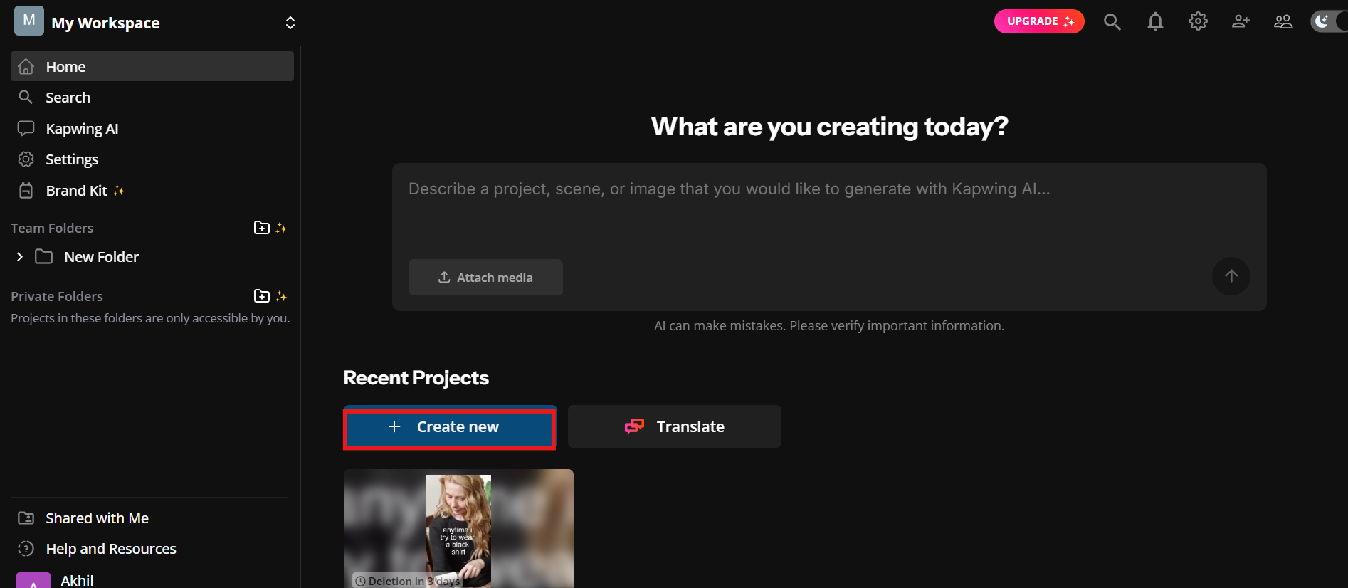 Nieuw project starten