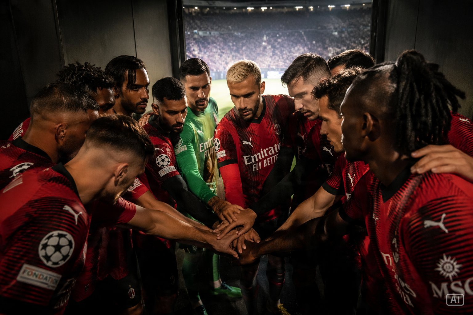Team huddle before kickoff image generated by Pippit