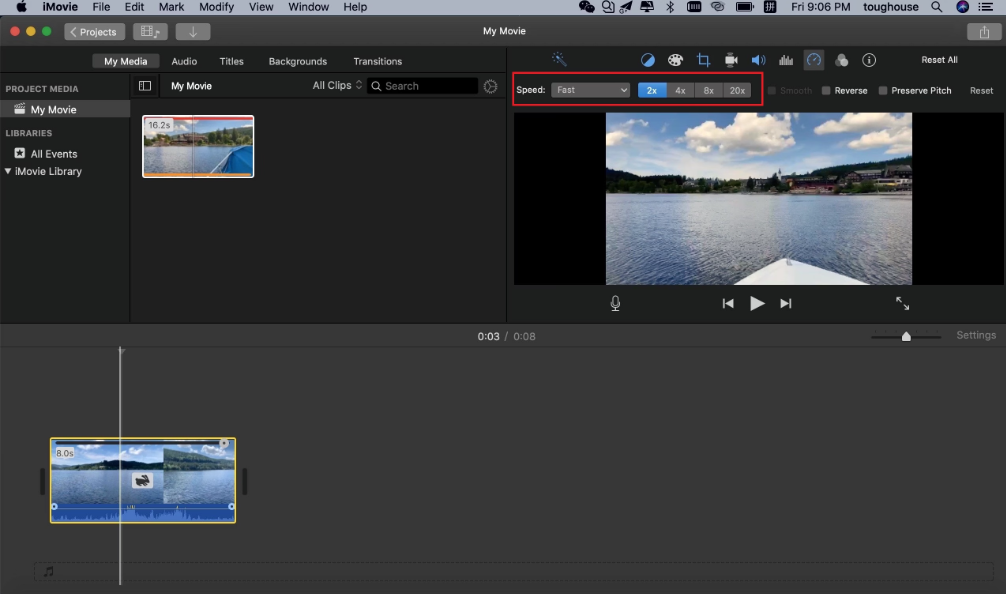 Interfejs iMovie